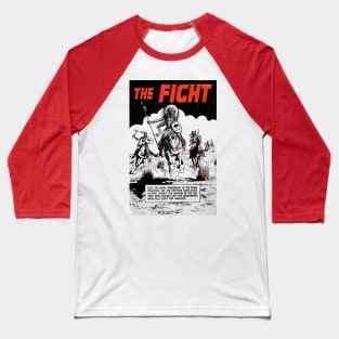 The Fight American Indians Running on Horseback Buffalo Bill Western Robbery Cowboy Retro Comic Baseball T-Shirt